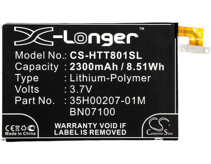 3.7V, 2300mAh, Li-Polymer Battery fits T-mobile, M7, One 801e, 8.51Wh