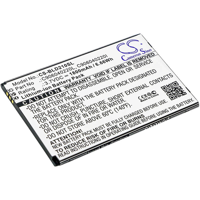 3.7V, 1800mAh, Li-ion Battery fits Blu, D210, D210l, 6.66Wh