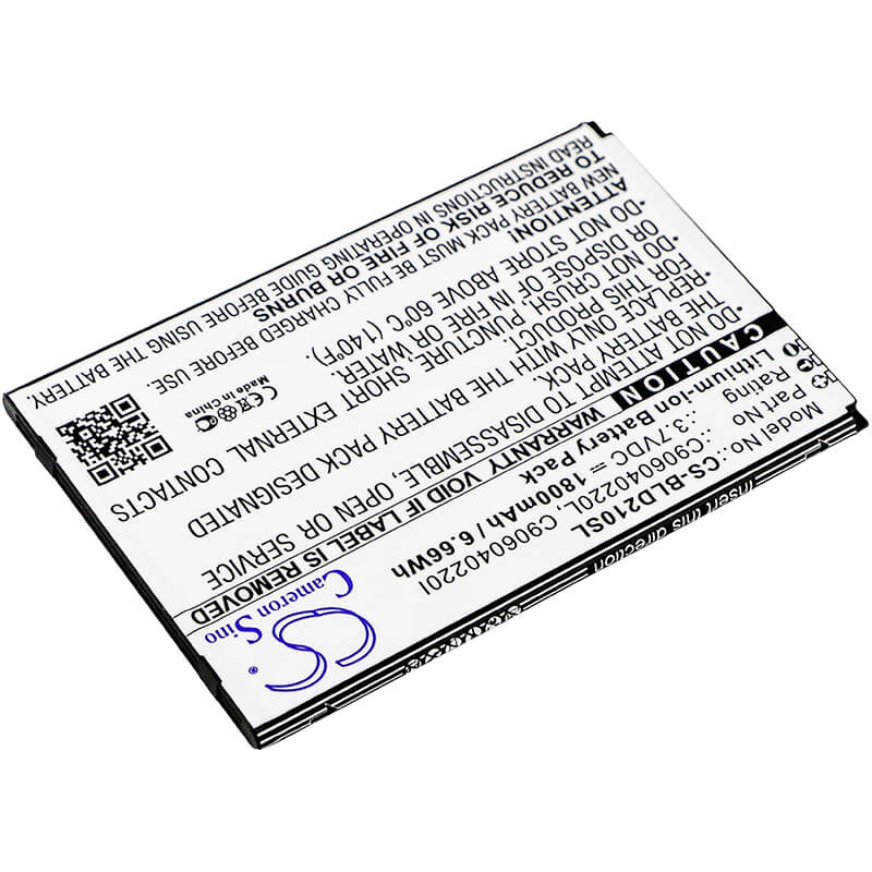3.7V, 1800mAh, Li-ion Battery fits Blu, D210, D210l, 6.66Wh