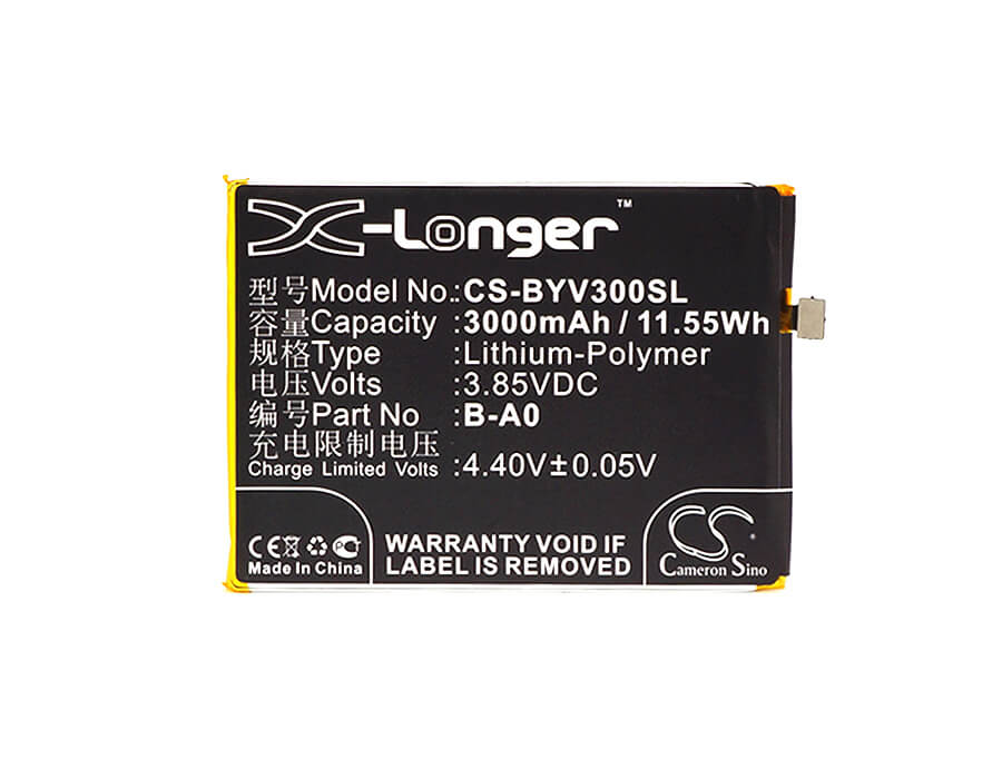 3.85V, 3000mAh, Li-Polymer Battery fits Vivo, V3 Max, V3 Max+, 11.55Wh