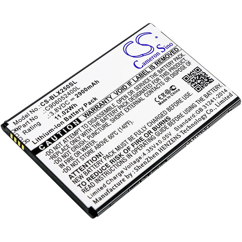 3.8V, 2900mAh, Li-ion Battery fits Blu, E050, E050u, 11.02Wh