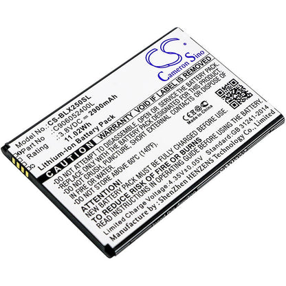 3.8V, 2900mAh, Li-ion Battery fits Blu, E050, E050u, 11.02Wh