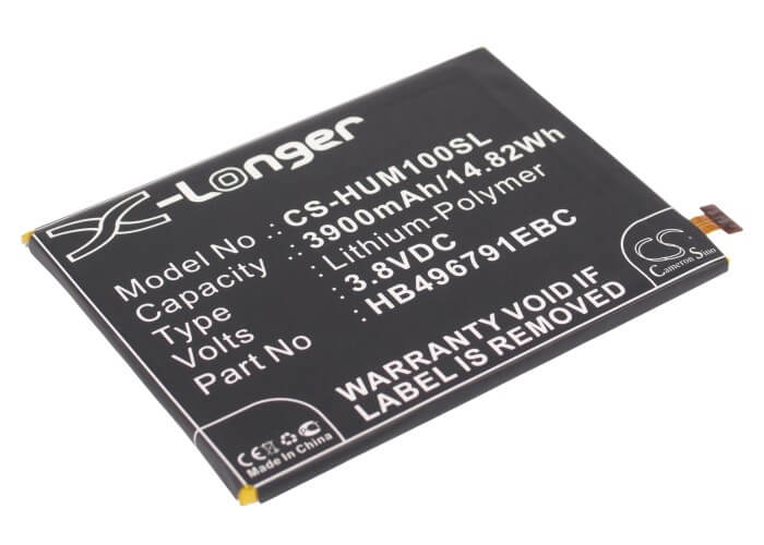 3.8V, 3900mAh, Li-Polymer Battery fits Huawei, Ascend Mate, Ascend Mate 2, 14.82Wh