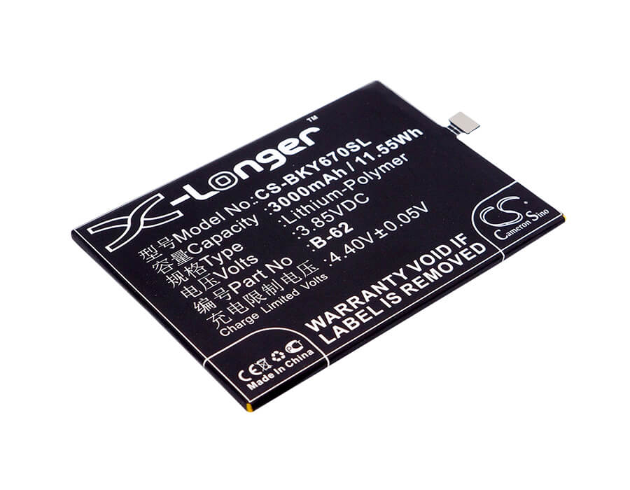 3.85V, 3000mAh, Li-Polymer Battery fits Vivo, V5s, V5s Dual Sim, 11.55Wh