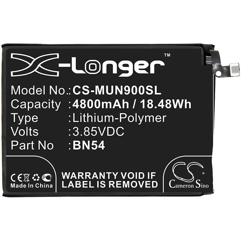 3.85V, 4800mAh, Li-Polymer Battery fits Xiaomi, M2003j15sc, M2003j15sg, 18.48Wh
