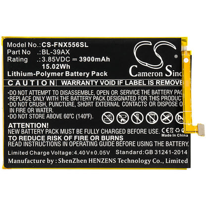3.85V, 3900mAh, Li-Polymer Battery fits Infinix, Hot 4 Pro, X5511, 15.015Wh