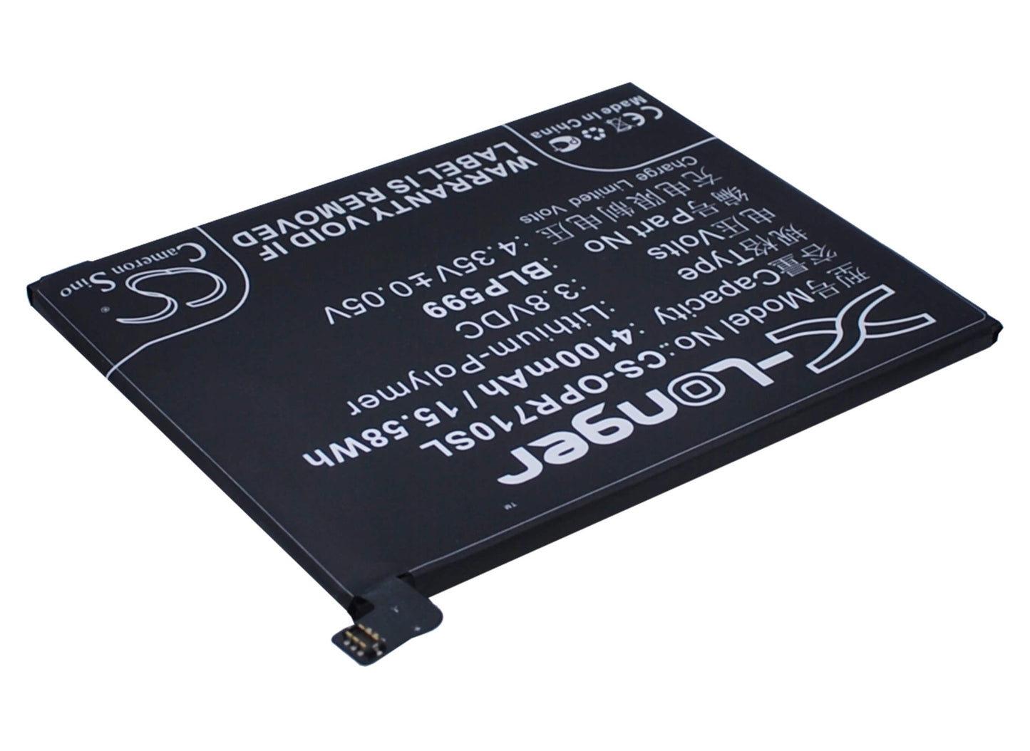 3.8V, 4100mAh, Li-Polymer Battery fits Oppo, R7 Plus, 15.58Wh