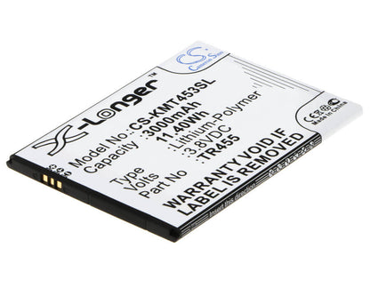 3.8V, 3000mAh, Li-Polymer Battery fits Kazam, Tr45544044-01, Trooper 445, 11.4Wh