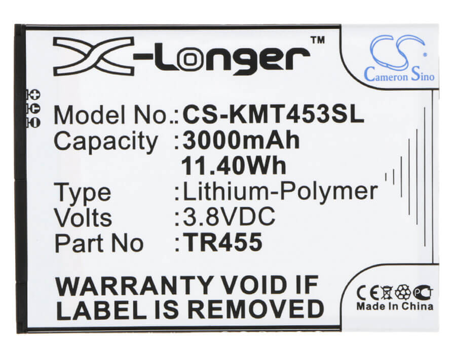 3.8V, 3000mAh, Li-Polymer Battery fits Kazam, Tr45544044-01, Trooper 445, 11.4Wh