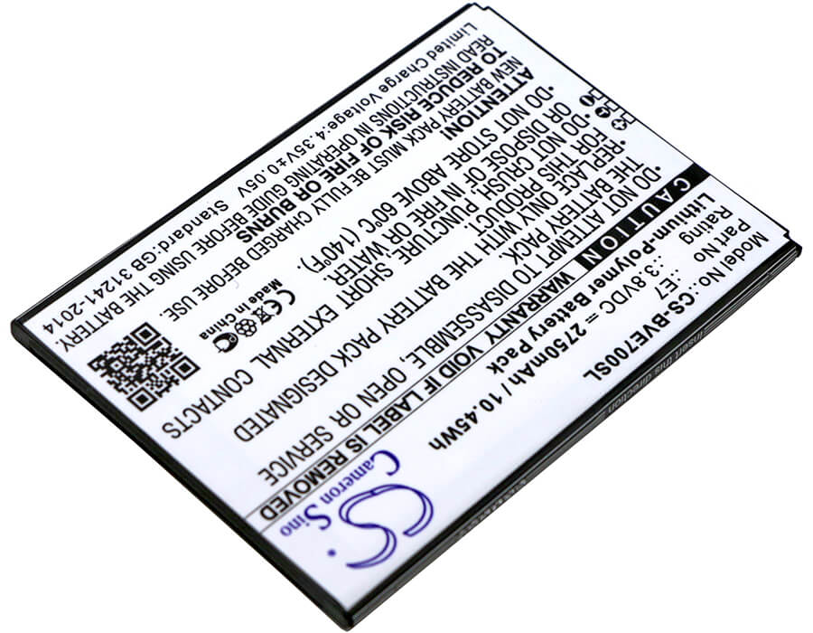 3.8V, 2750mAh, Li-Polymer Battery fits Blackview, E7, 10.45Wh
