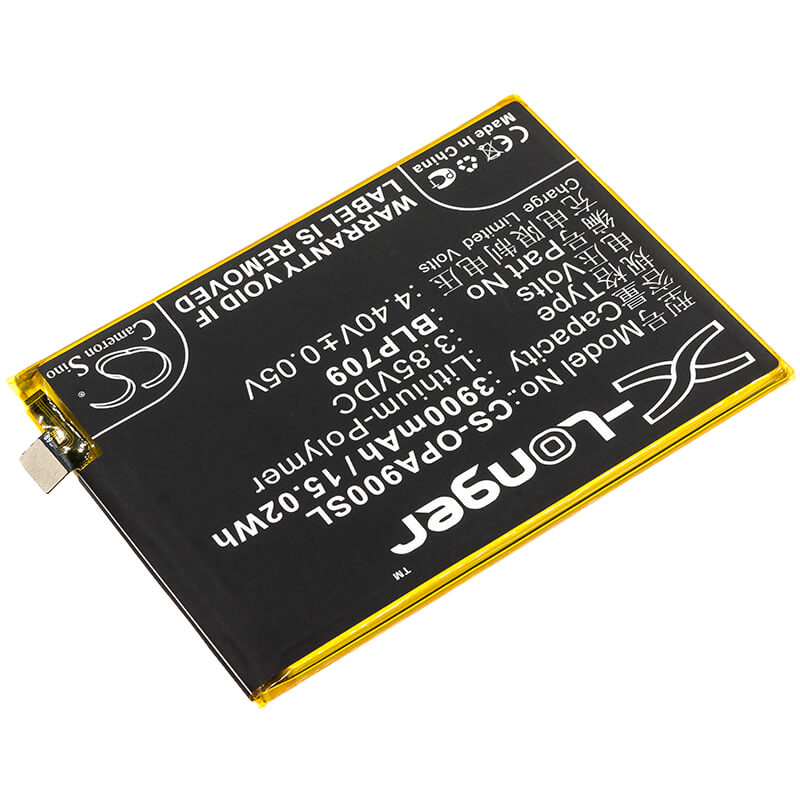 3.85V, 3900mAh, Li-Polymer Battery fits Oppo, 1911, A9, 15.015Wh
