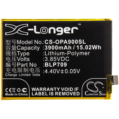 3.85V, 3900mAh, Li-Polymer Battery fits Oppo, 1911, A9, 15.015Wh