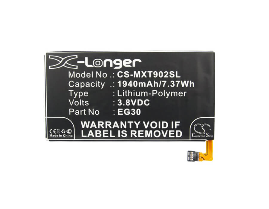 3.8V, 1940mAh, Li-Polymer Battery fits Motorola, Droid Mini, Droid Razr I, 7.372Wh