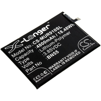 3.85V, 4800mAh, Li-Polymer Battery fits Xiaomi, Redmi 9s, 18.48Wh