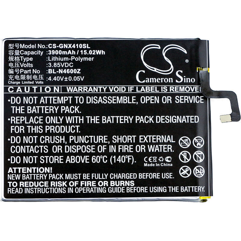 3.85V, 3900mAh, Li-Polymer Battery fits Gionee, Allview X4 Soul Xtreme, Allview X4 Xtreme Soul Dual Si, 15.015Wh