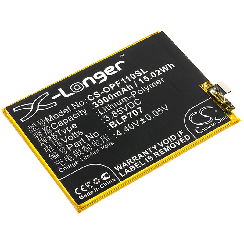 3.85V, 3900mAh, Li-Polymer Battery fits Oppo, Cph1911, Cph1913, 15.015Wh