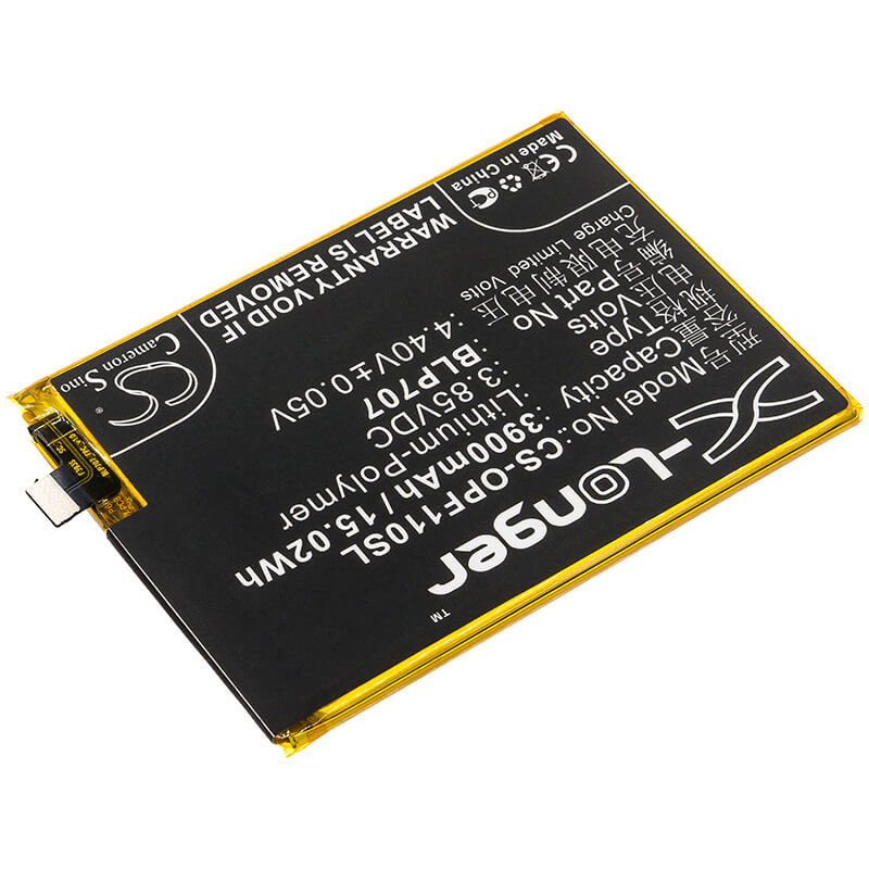 3.85V, 3900mAh, Li-Polymer Battery fits Oppo, Cph1911, Cph1913, 15.015Wh