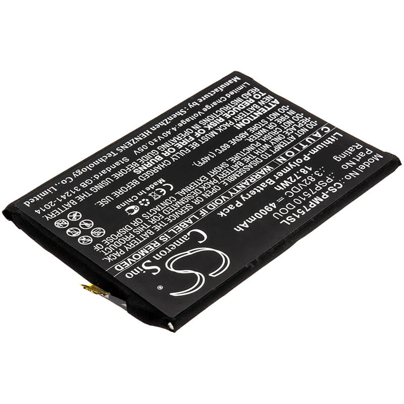 3.82V, 4900mAh, Li-Polymer Battery fits Prestigio, Muze C7 Duo, Psp7510 Dou, 18.718Wh