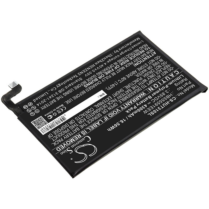 3.85V, 4300mAh, Li-Polymer Battery fits Huawei, Lio-an00, Lio-an00p, 16.555Wh