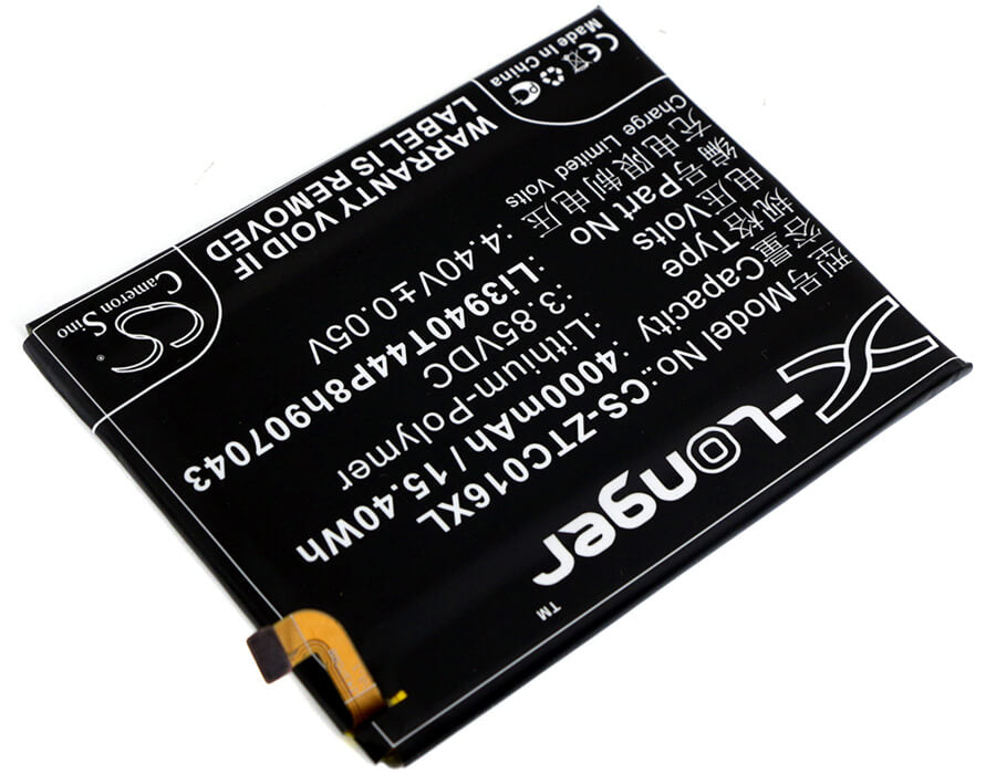 3.85V, 4000mAh, Li-Polymer Battery fits Zte, Axon 7 Max, Axon 7 Max C2017, 15.4Wh
