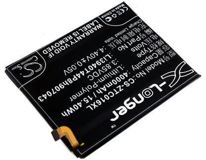 3.85V, 4000mAh, Li-Polymer Battery fits Zte, Axon 7 Max, Axon 7 Max C2017, 15.4Wh