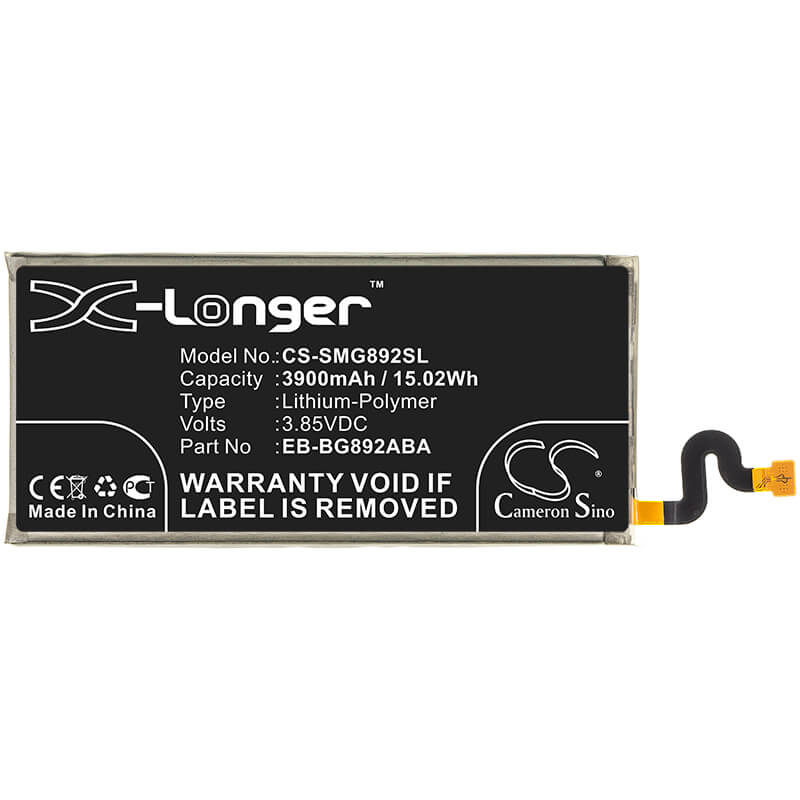 3.85V, 3900mAh, Li-Polymer Battery fits Samsung, Galaxy S8 Active, Galaxy S8 Active Td-lte, 15.015Wh