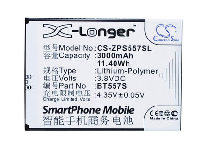 3.8V, 3000mAh, Li-Polymer Battery fits Zopo, S5570, Speed 7 Plus, 11.4Wh