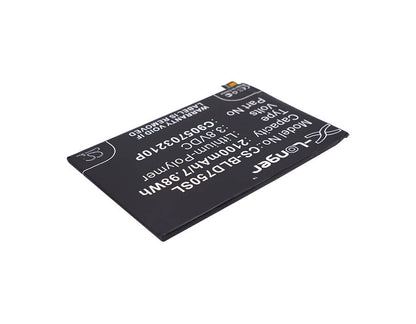 3.8V, 2100mAh, Li-Polymer Battery fits Blu, D750l, D750u, 7.98Wh