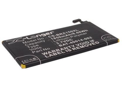 3.7V, 1850mAh, Li-Polymer Battery fits Blackberry, Z15, 6.845Wh