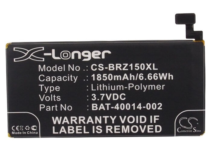 3.7V, 1850mAh, Li-Polymer Battery fits Blackberry, Z15, 6.845Wh