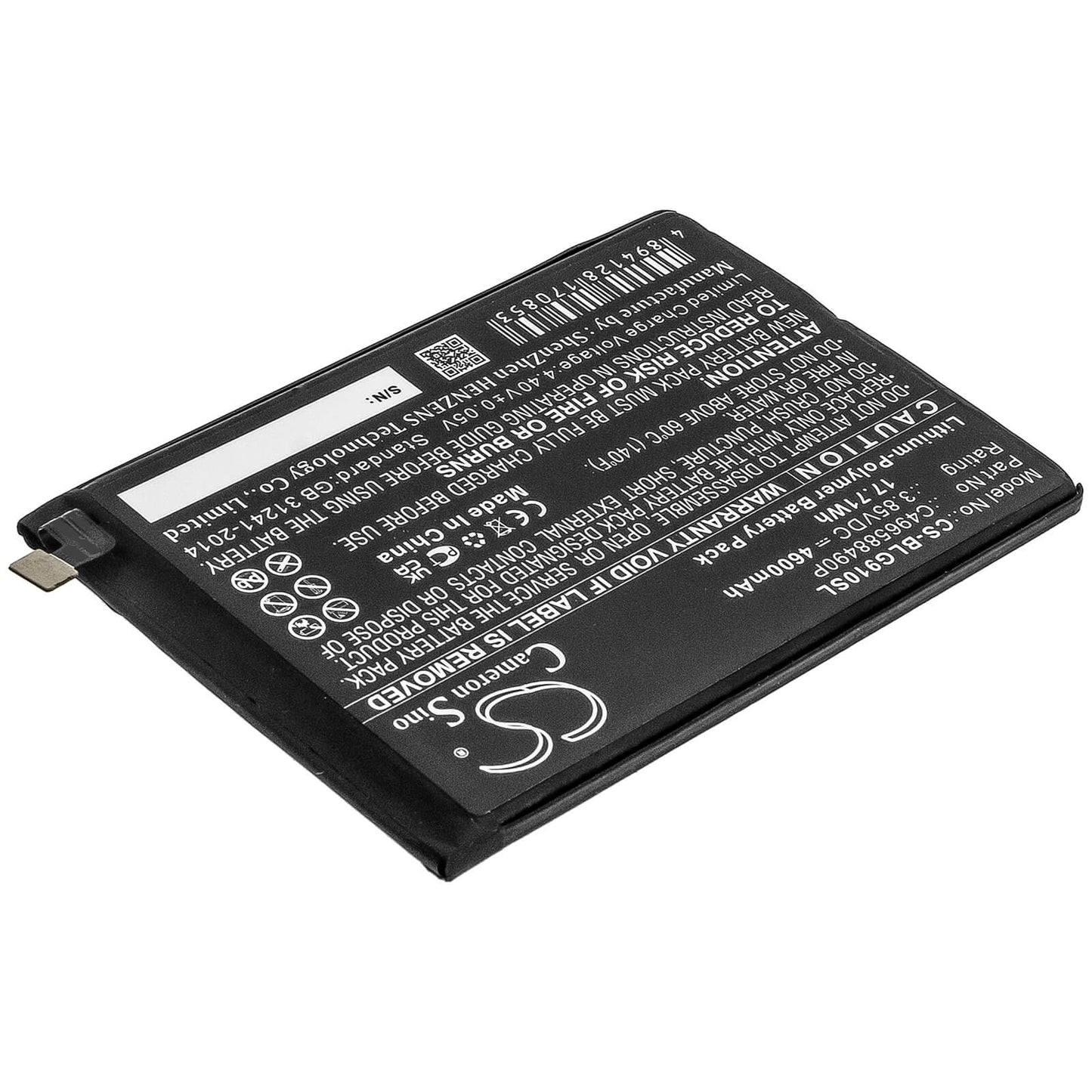 3.85V, 4600mAh, Li-Polymer Battery fits Blu, G0530ww, G91 Pro, 17.71Wh
