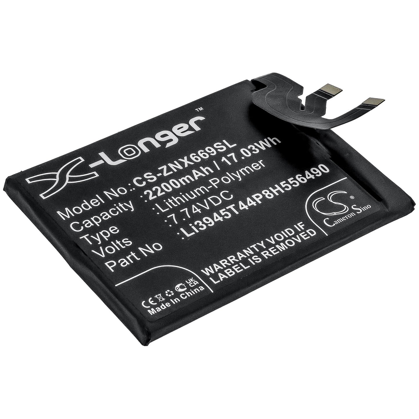 7.74V, 2200mAh, Li-Polymer Battery fits Zte, Nubia Red Magic 6 Pro, Nx669j-p, 17.028Wh