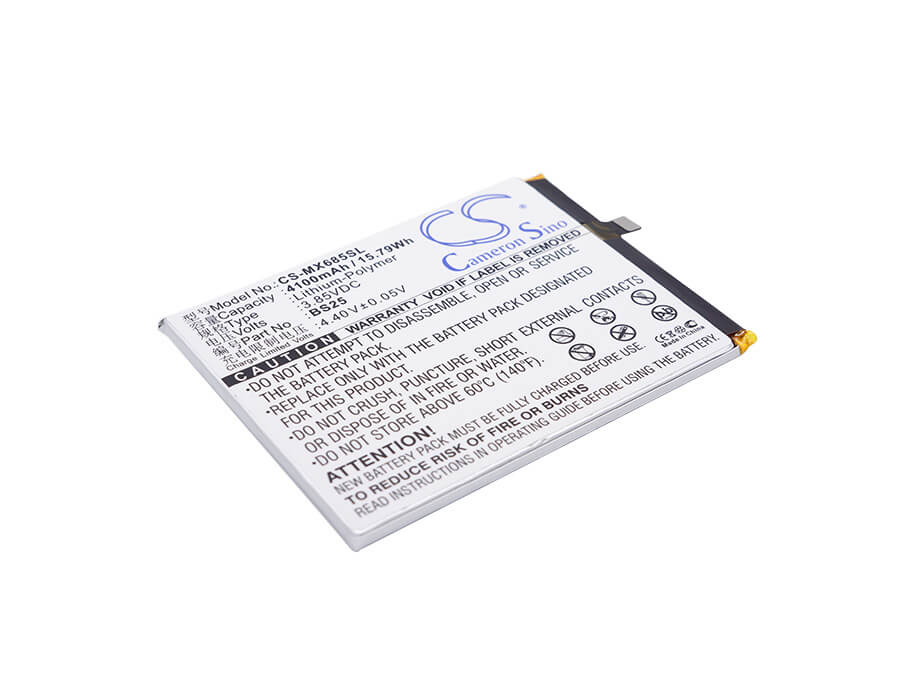 3.85V, 4100mAh, Li-Polymer Battery fits Meizu, M3 Max, Meilan Max, 15.785Wh