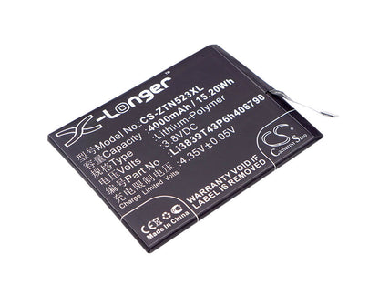 3.8V, 4000mAh, Li-Polymer Battery fits Zte, Nubia Z11 Max, Nx523, 15.2Wh