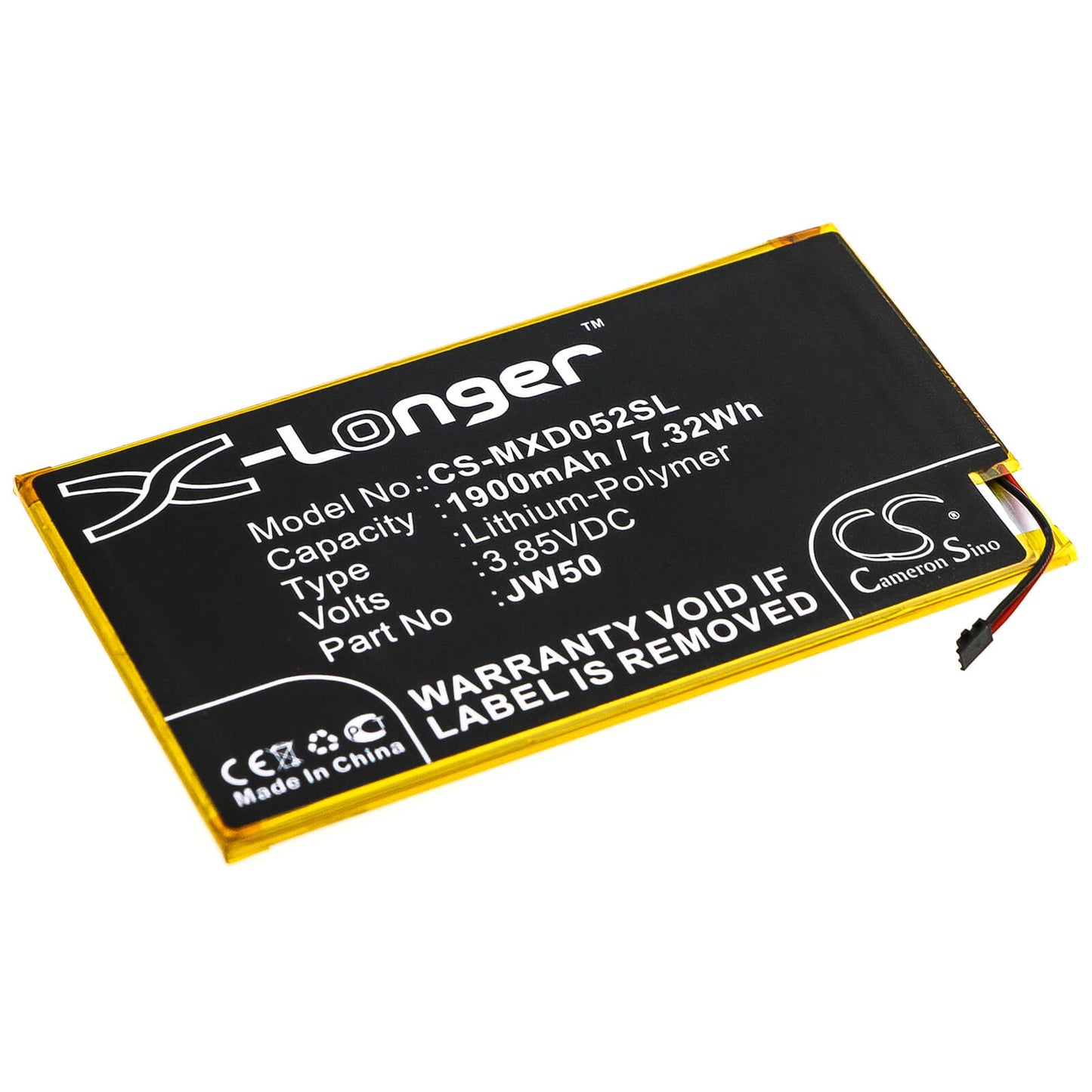 3.85V, 1900mAh, Li-Polymer Battery fits Motorola, Md1005g, Moto Module 5g, 7.315Wh