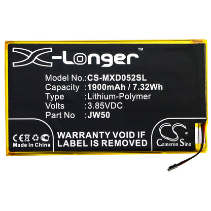3.85V, 1900mAh, Li-Polymer Battery fits Motorola, Md1005g, Moto Module 5g, 7.315Wh