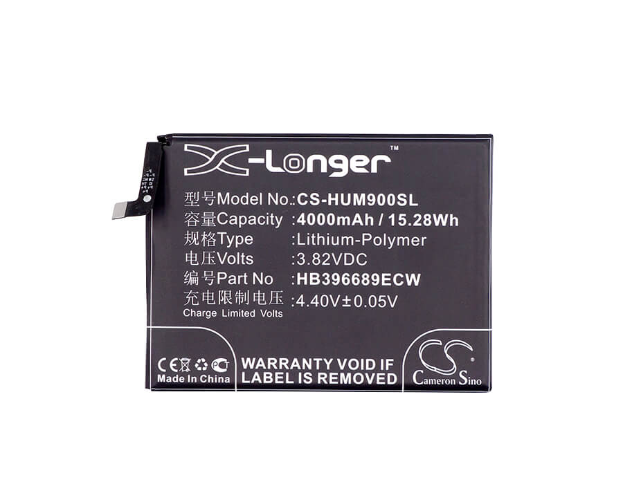 3.82V, 4000mAh, Li-Polymer Battery fits Huawei, Ascend Mate 9, Mate 9, 15.28Wh