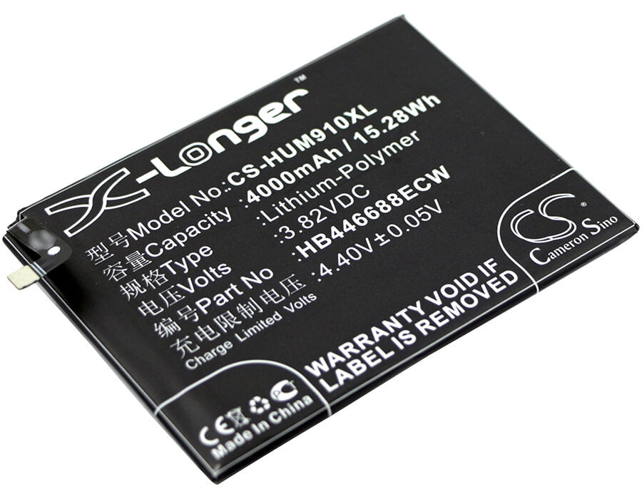 3.82V, 4000mAh, Li-Polymer Battery fits Huawei, Ascend Mate 9 Pro, Lon-al00, 15.28Wh