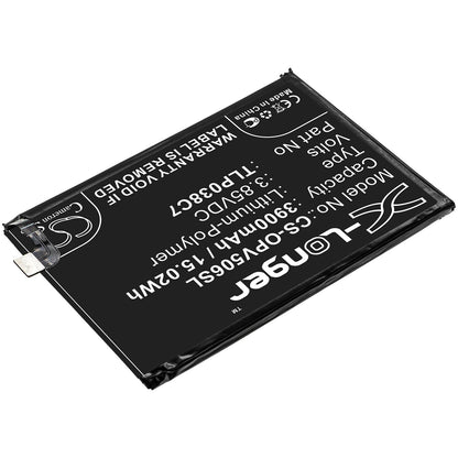 3.85V, 3900mAh, Li-Polymer Battery fits Alcatel, 5v, Ot-5060a, 15.015Wh