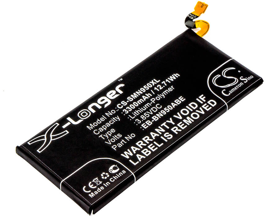 3.85V, 3300mAh, Li-Polymer Battery fits Samsung, Galaxy Note 8, Galaxy Note 8 Duos, 12.705Wh