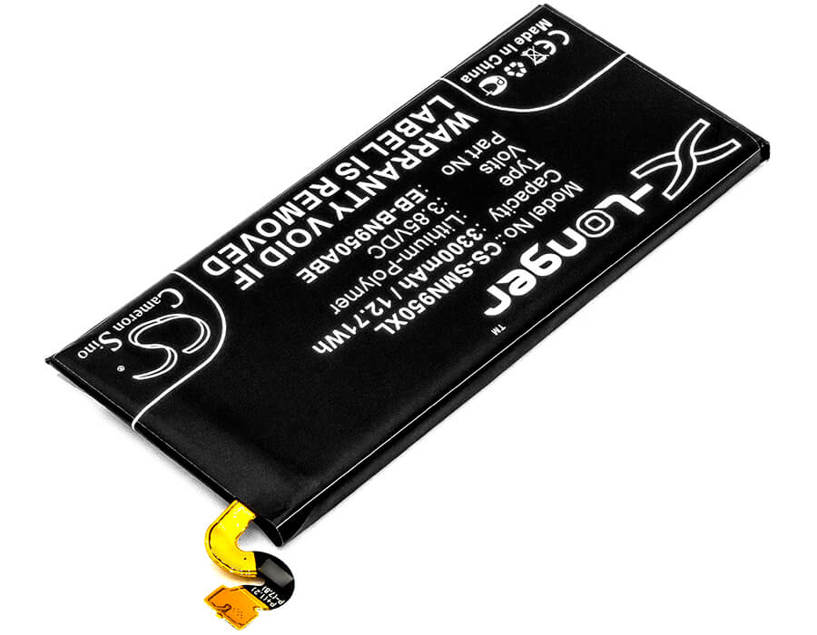 3.85V, 3300mAh, Li-Polymer Battery fits Samsung, Galaxy Note 8, Galaxy Note 8 Duos, 12.705Wh