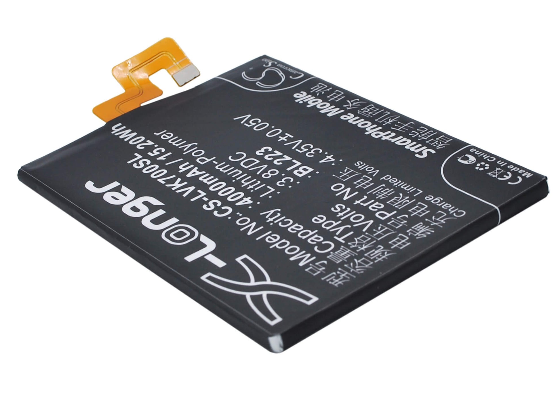 3.8V, 4000mAh, Li-Polymer Battery fits Lenovo, K7, K920, 15.2Wh
