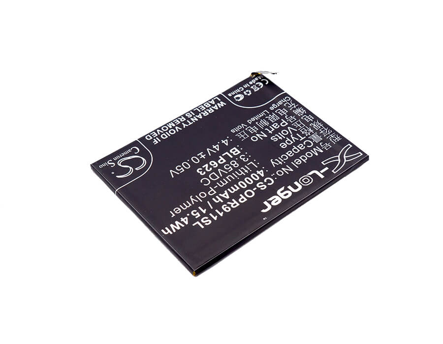3.85V, 4000mAh, Li-Polymer Battery fits Oppo, Cph1611, Cph1613, 15.4Wh