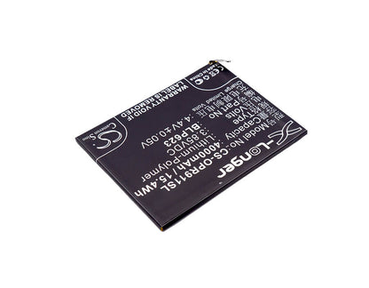 3.85V, 4000mAh, Li-Polymer Battery fits Oppo, Cph1611, Cph1613, 15.4Wh