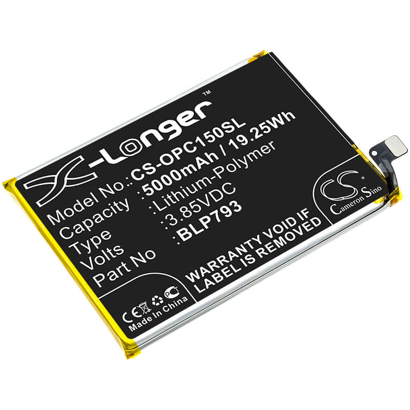 3.85V, 5000mAh, Li-Polymer Battery fits Oppo, Realme C12, Realme C15, 19.25Wh