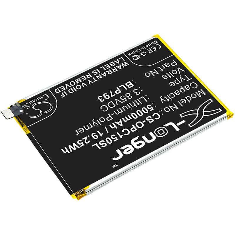 3.85V, 5000mAh, Li-Polymer Battery fits Oppo, Realme C12, Realme C15, 19.25Wh