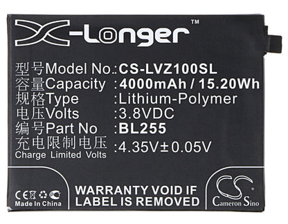 3.8V, 4000mAh, Li-Polymer Battery fits Lenovo, Z1221, Z1221 Dual Sim, 15.2Wh