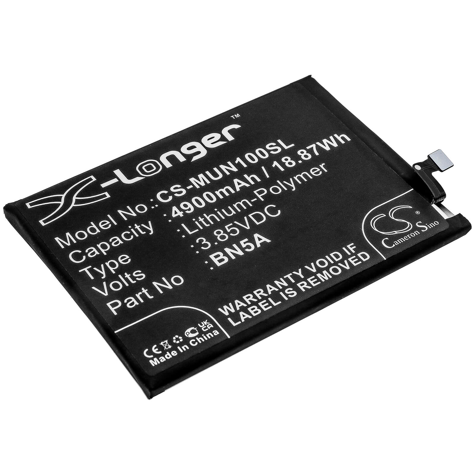 3.85V, 4900mAh, Li-Polymer Battery fits Poco, M2103k19g, M2103k19pg, 18.865Wh