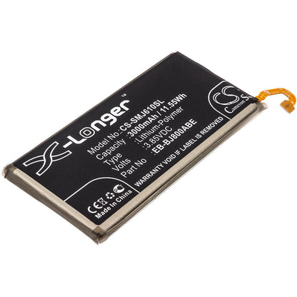 3.85V, 3000mAh, Li-Polymer Battery fits Samsung, Galaxy A6 2018, Galaxy A6 2018 Lte, 11.55Wh