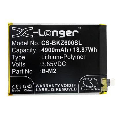 3.85V, 4900mAh, Li-Polymer Battery fits Vivo, V1963, V1963a, 18.865Wh